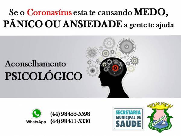 Saúde de Icaraíma disponibiliza aconselhamento psicológico pelo WhatsApp diante do Coronavírus 