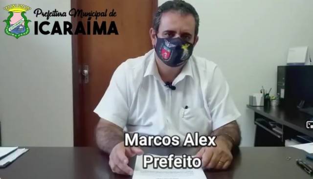 COMUNICADO -  Prefeito Marcos Alex estará em isolamento nos próximos dias em função de ter contraído o vírus da COVID-19