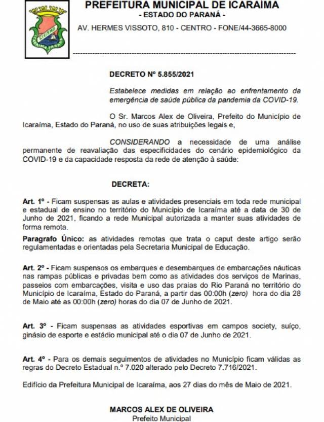 COVID-19 - Decreto Municipal