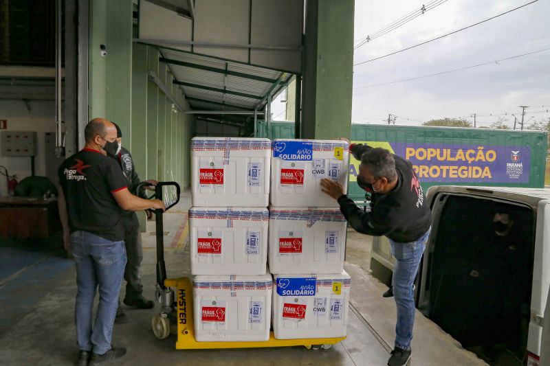 Ministério da Saúde entrega 233 mil vacinas contra a Covid-19 ao Paraná