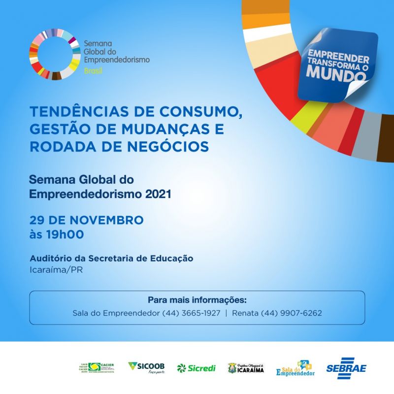 Sala do Empreendedor e o Sebrae realizam encontro nesta segunda, as 19 horas no auditório da Secretaria de Educação