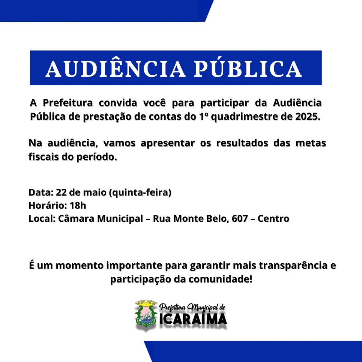 AUDIÊNCIA PUBLICA -  22 DE MAIO