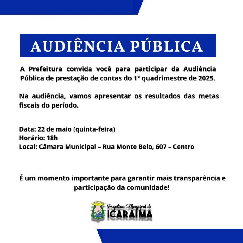 AUDIÊNCIA PUBLICA -  22 DE MAIO