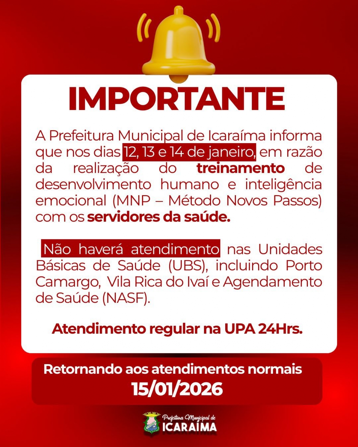 AVISO - SAÚDE