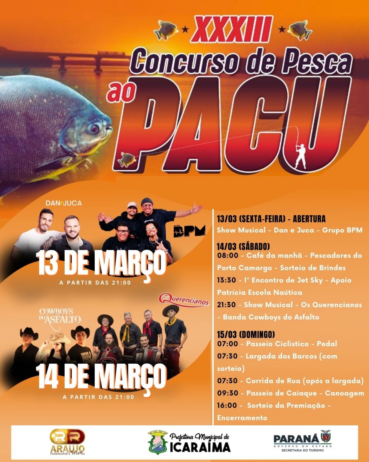 SHOWS - XXXIII CONCURSO DE PESCA AO PACU