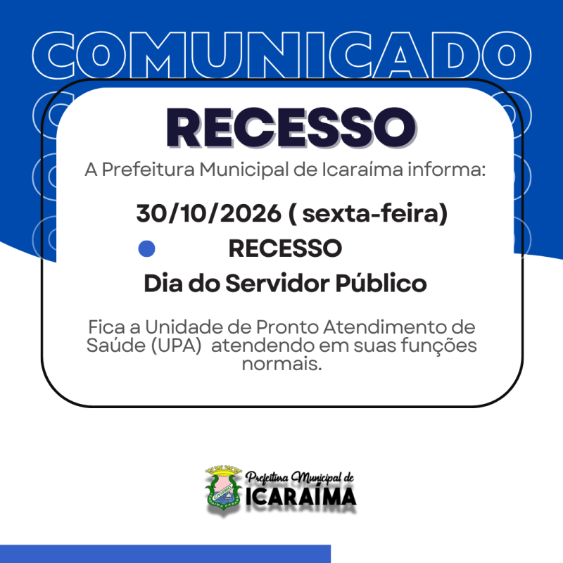 RECESSO - DIA DO SERVIDOR PUBLICO